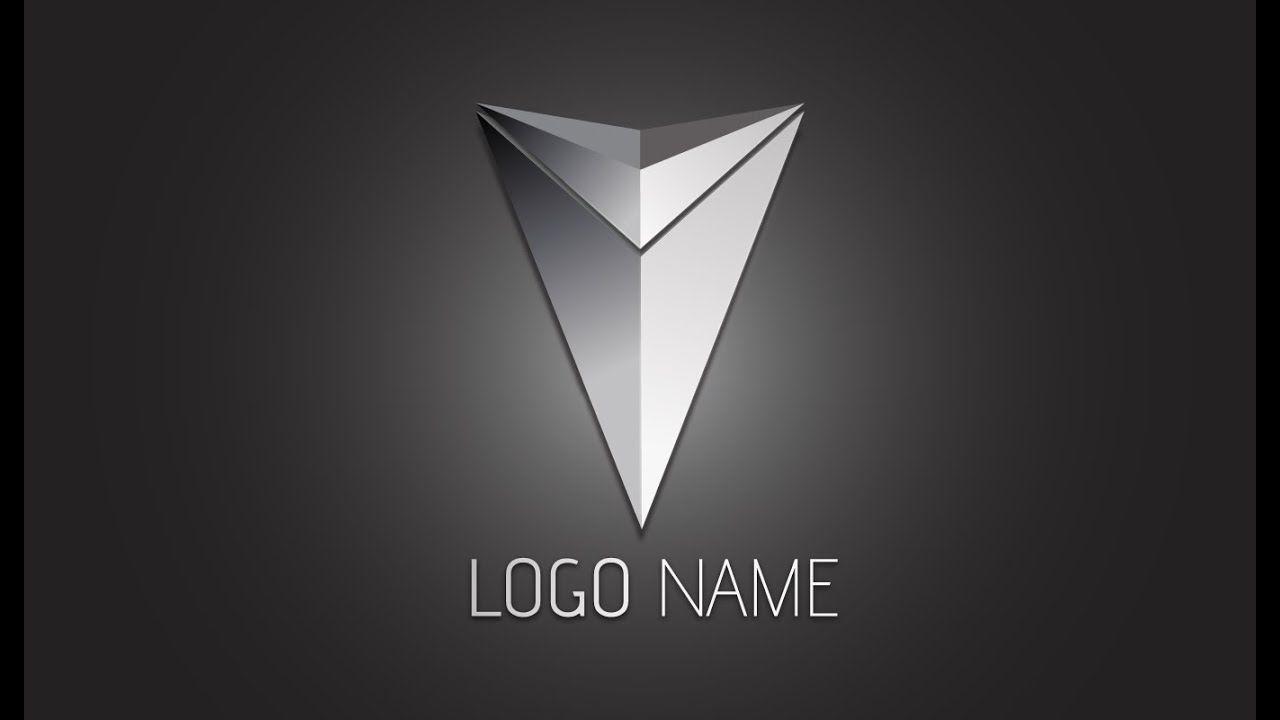 Metallic Logo - Illustrator TutorialD Logo Design (Metallic Arrow)