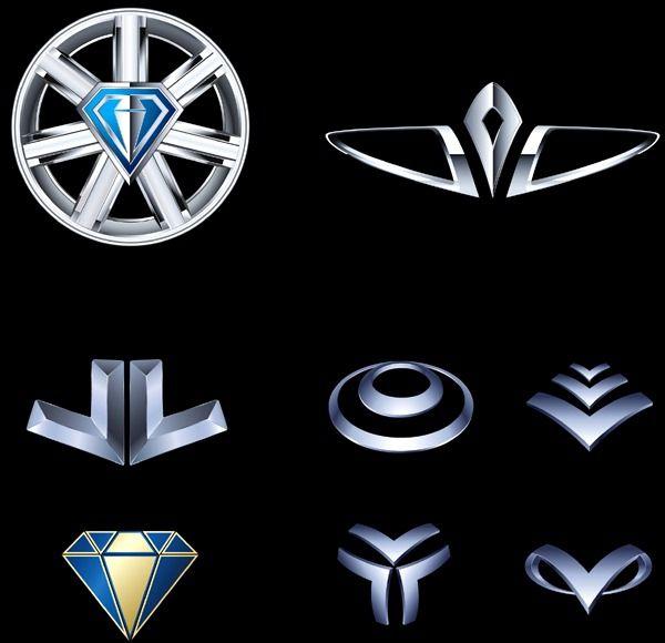 Metallic Logo - Several metallic logo design – vector material | My Free Photoshop World