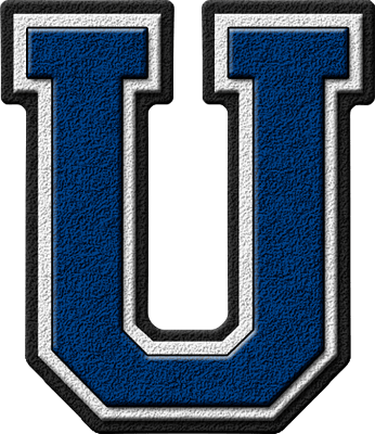 Blue Letter U Logo - Presentation Alphabets: Royal Blue Varsity Letter U
