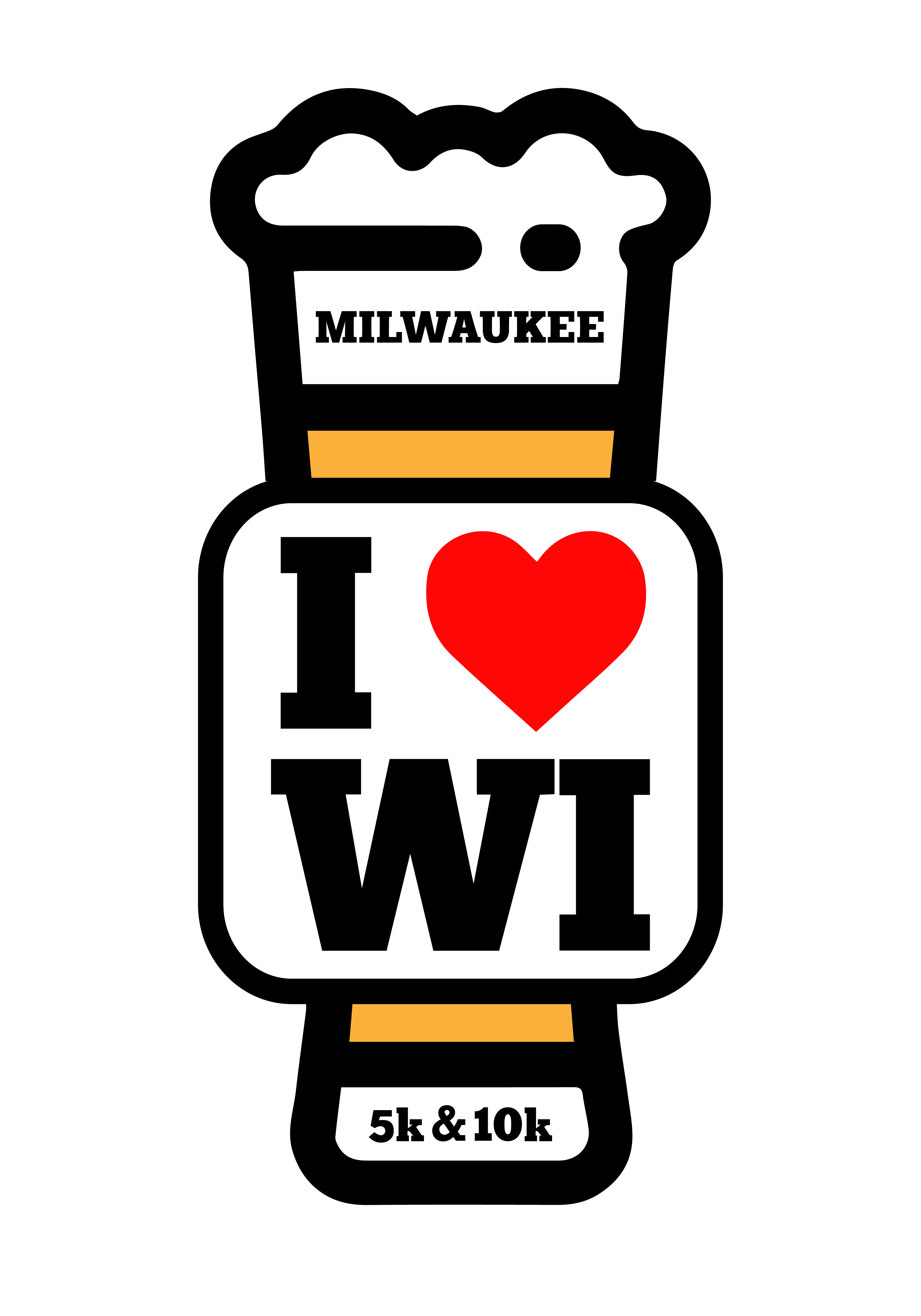 10K Logo - I Love WI 5k - Stampede Running Co