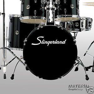 Slingerland Logo - Details about 2x Slingerland Logo Sticker Decal -Bass Drum Head Skin Drums  kit Percussion Wall