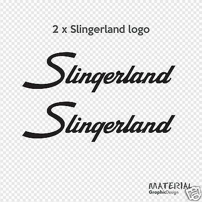 Slingerland Logo - 2X SLINGERLAND LOGO Sticker Decal -Bass Drum Head Skin Drums kit Percussion Wall