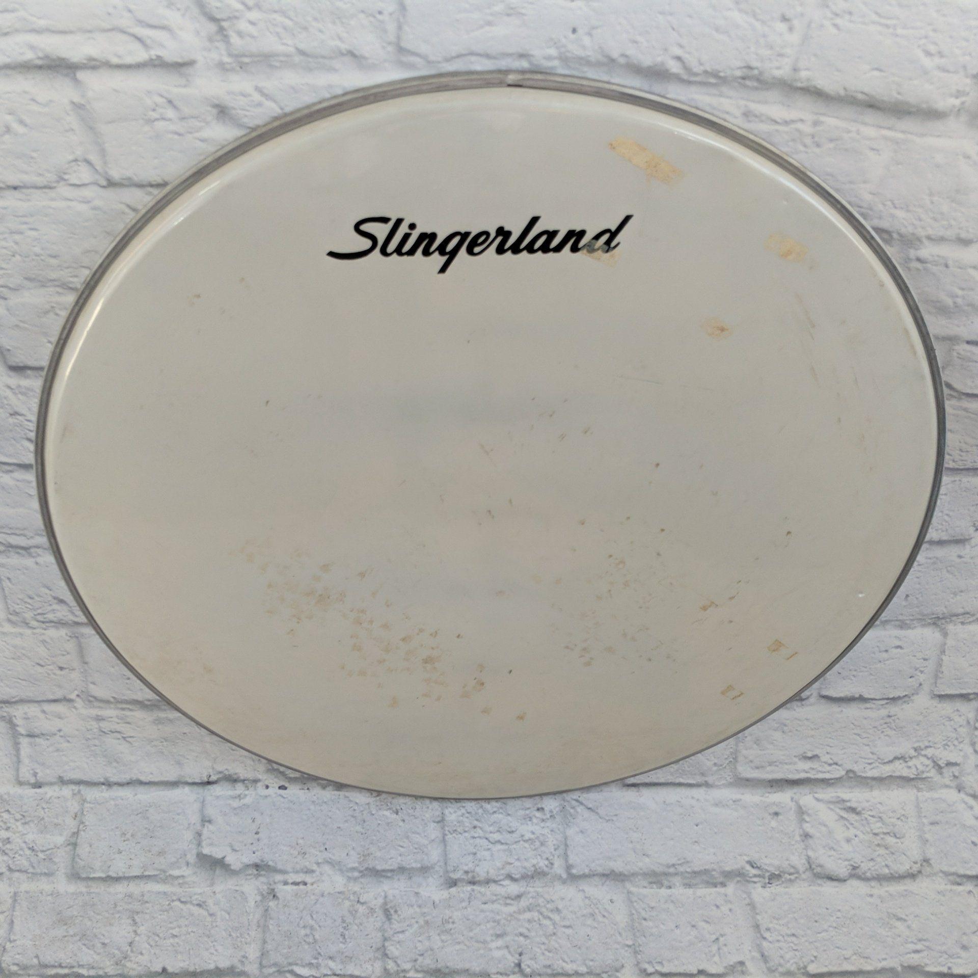 Slingerland Logo - Slingerland Vintage 28 Smooth White Logo Bass Drum Head