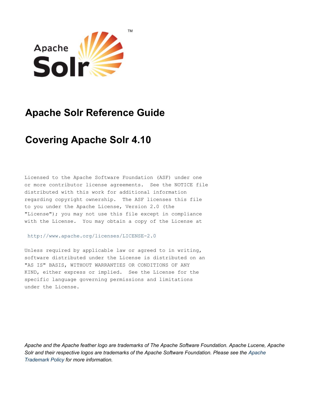 Solr Logo - Apache Solr Reference Guide Covering Apache Solr 4.10