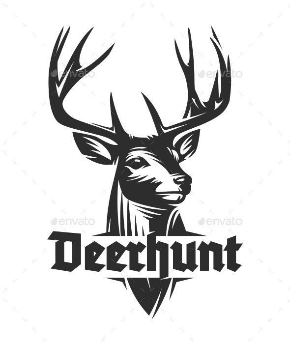 Stag Logo - Deer Woodcut Logo Design Classic Stag logo design created in the ...