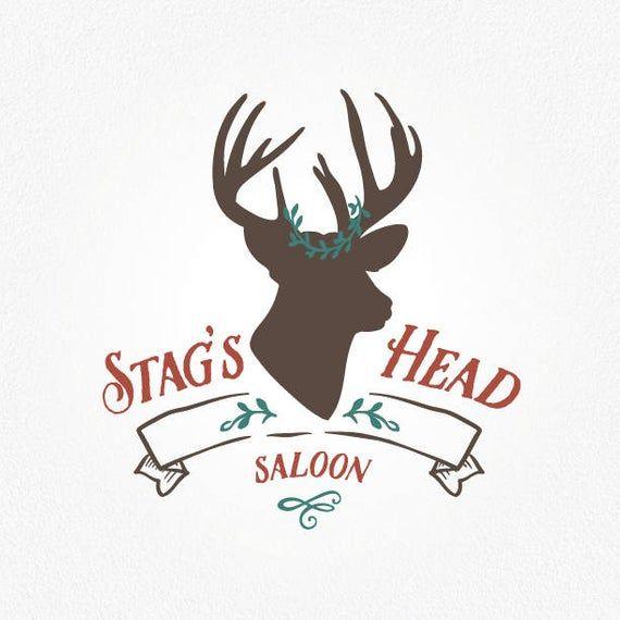 Stag Logo - Stag Logo Design. Deer Logo. Antlers Logo. Deer Head Logo. Stag Head Logo. Logo Template. Logo Design