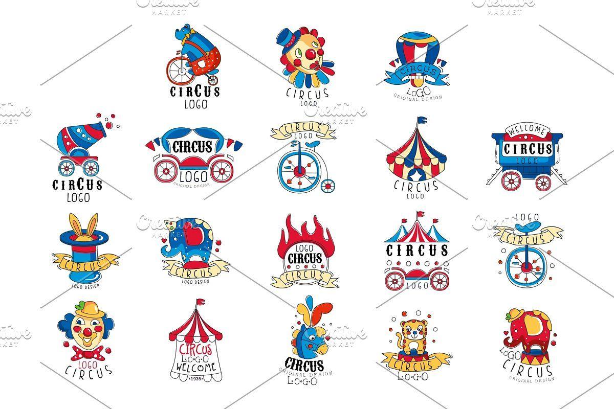 Circus Logo - Circus logo design set, colorful
