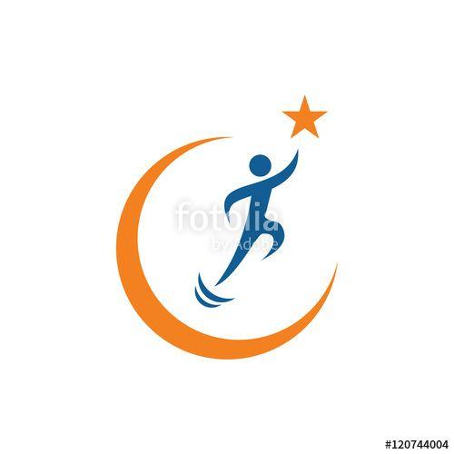 Success Logo - Jumping To Success Logo Image Vector Icon Stock image and royalty
