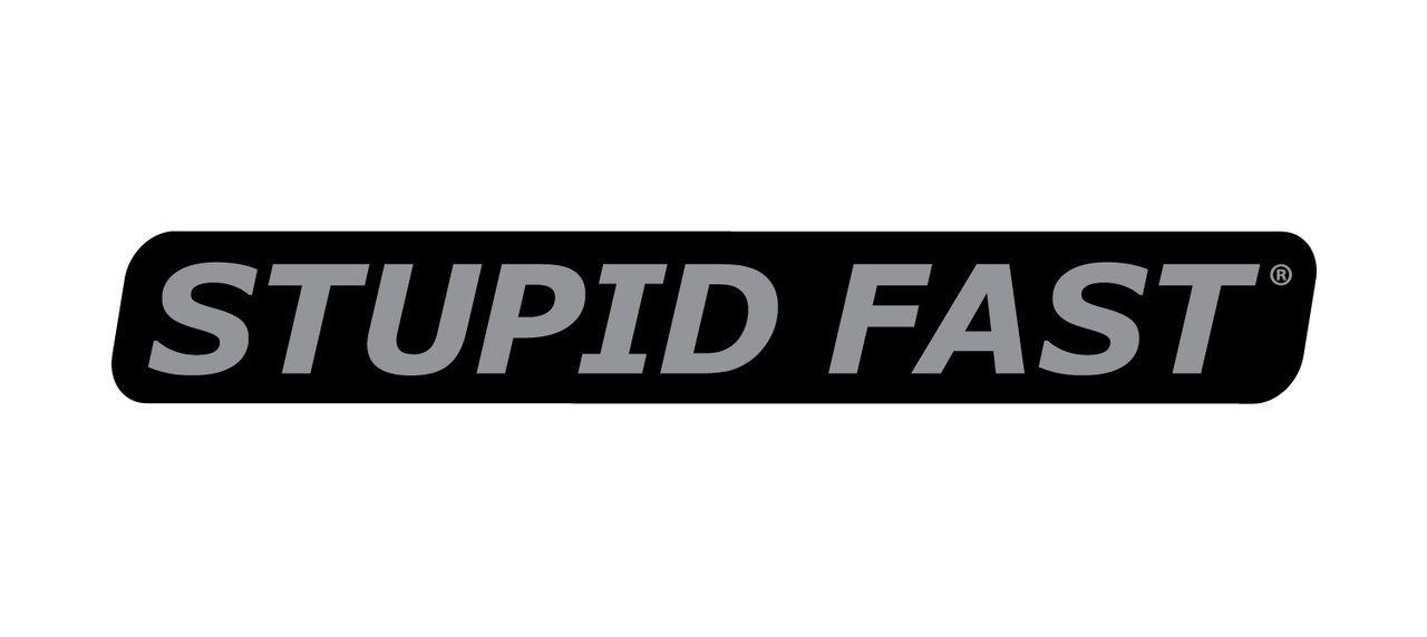 Stupid Logo - Stupid Fast Decal Black/Gray - Brock's Performance
