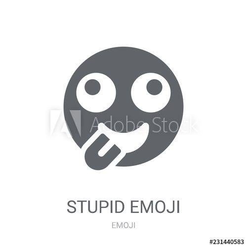 Stupid Logo - Stupid emoji icon. Trendy Stupid emoji logo concept on white