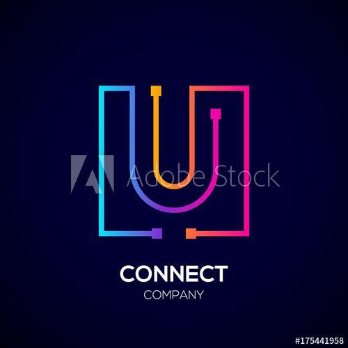 Blue Letter U Logo - Letter U logo, Square shape, Colorful, Technology and digital