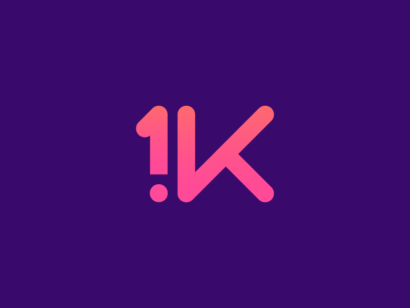 1K Logo - 1K! Followers by Nick Budrewicz on Dribbble