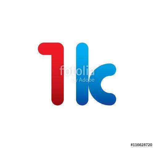 1K Logo - 1k logo initial blue and red 