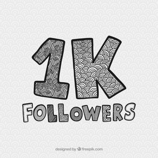 1K Logo - Simple 1k followers background Vector | Free Download
