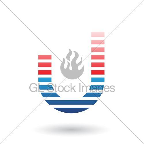 Blue Letter U Logo - Red And Blue Letter U Icon With Horizontal Thin Stripes V. · GL