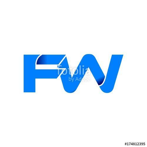 FW Logo - pw logo initial logo vector modern blue fold style