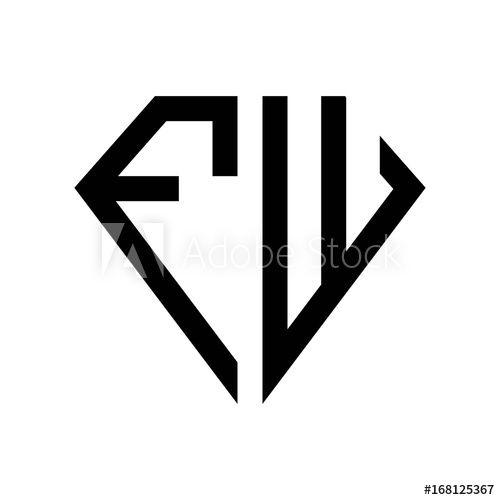 FW Logo - initial letters logo fw black monogram diamond pentagon shape - Buy ...