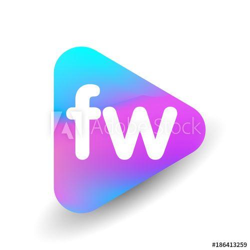 FW Logo - Letter FW logo in triangle shape and colorful background, letter ...