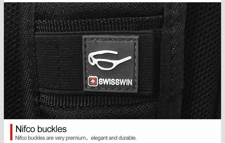 Swisswin Logo - Swisswin 17 Inch Men's Laptop Backpack Waterproof Nylon Notebook ...