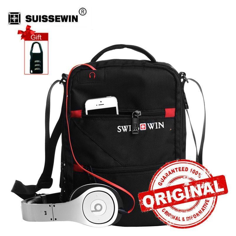 Swisswin Logo - US $37.0 |Swisswin Shoulder Bag Small Messenger Bag for Tablets and  Documents Men's Black Handbag 11 inch Crossbody Bags for students on ...