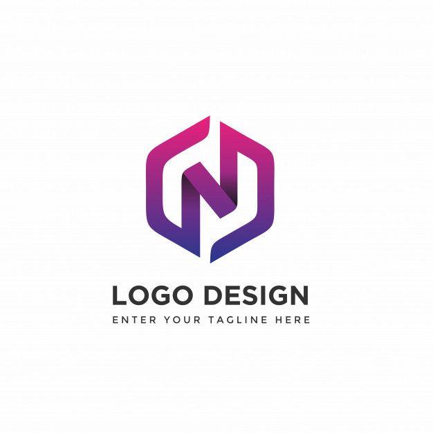 Hexagon Logo - Modern n with hexagon logo design templates Vector | Premium Download