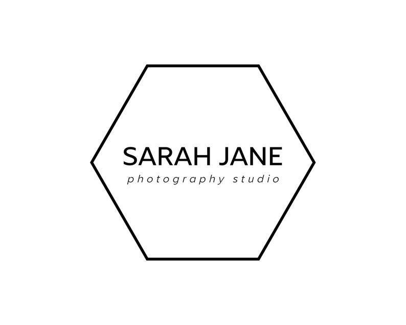 Hexagon Logo - Simple Hexagon Logo / Geometric Logo / Minimalist Logo / Photography Logo /  Masculine Logo / Small Business Logo / Event Planner Logo Design