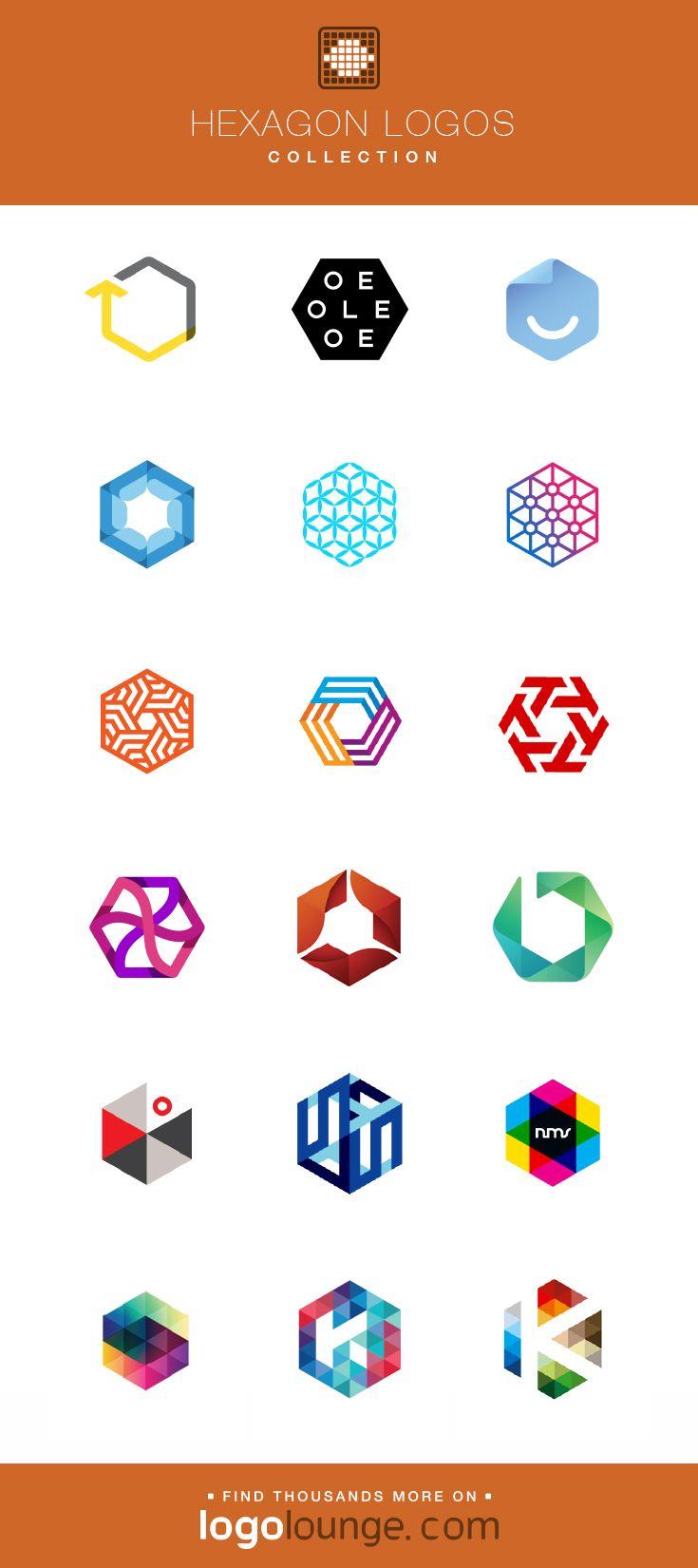 Hexagon Logo - Logo Collections : Hexagon vector logo designs. Linear, triangle ...