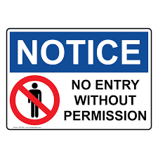 Entry Logo - no admission without permission logo
