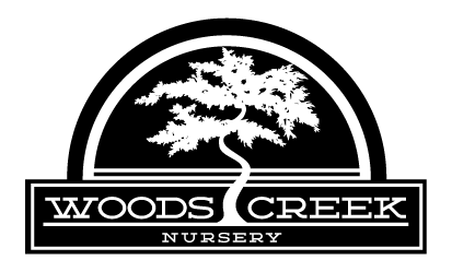 Japanese Black and White Logo - Woods Creek Nursery. Open to the Public. Growing species