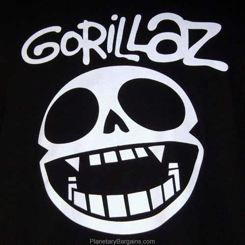 Gorrilaz Logo - Gorrilaz X Ray Skull T Shirt Black Gorrilaz Band T Shirts