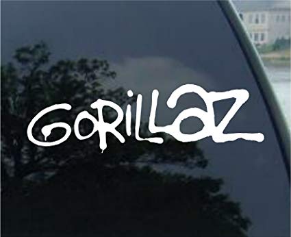 Gorrilaz Logo - GORILLAZ BAND WHITE LOGO DECAL STICKER