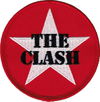 Clash Logo - The Clash White Star Logo on Red Patch
