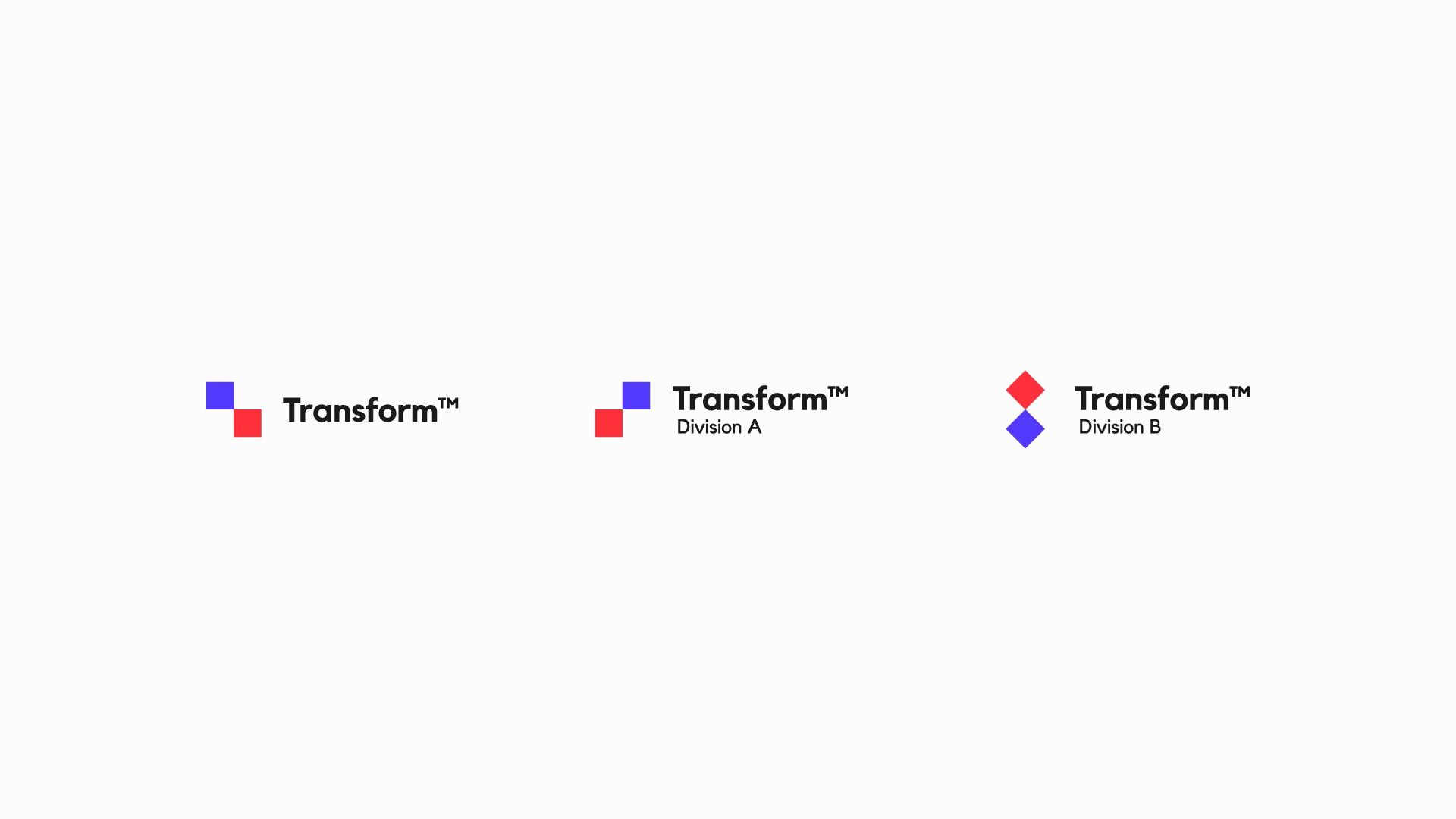 Transformation Logo - basic principles for designing a logo family