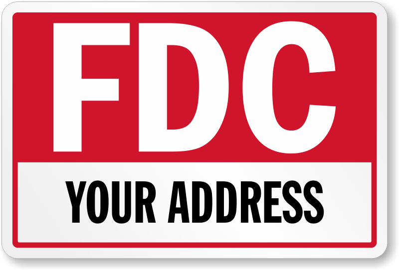 FDC Logo - Custom FDC Sign with Your Address, SKU: S-3719 - MySafetySign.com