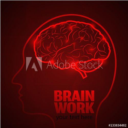 Anatomical Logo - Human Brain Logo, Neurology Anatomical Conception.Cerebrum