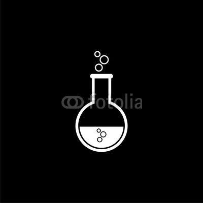 Beaker Logo - Beaker For Experiment icon or logo on dark background. Buy Photo