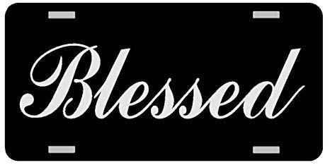 Blessed Logo - Amazon.com : Blessed Laser Engraved/Etched Logo License Plate Vanity ...