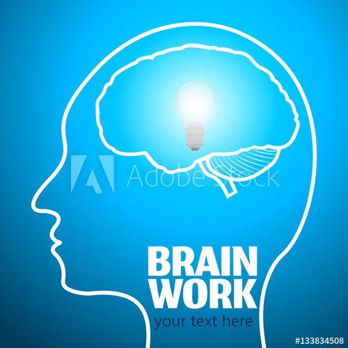 Anatomical Logo - Human Brain Logo, Neurology Anatomical Conception.Cerebrum