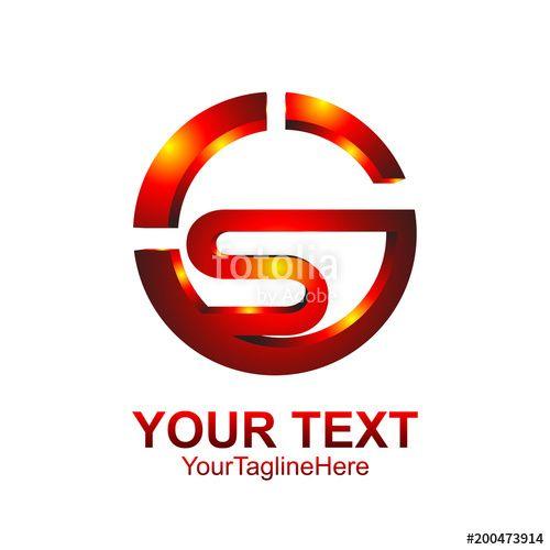 With Orange Circle Company Logo - Letter S logo design template colored red orange circle design for ...