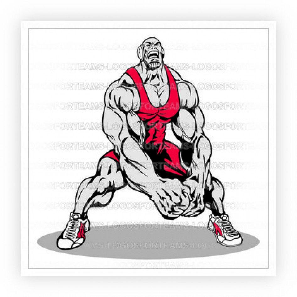 Wrestler Logo - Sports Logo Part of Huge Wrestler Wrestling Man Mens Muscles Giant ...