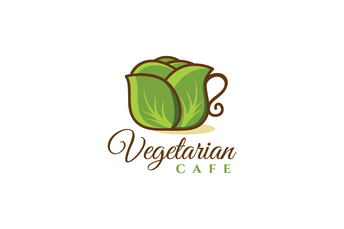 Vegetarian Logo - Vegetarian Cafe Logo Design