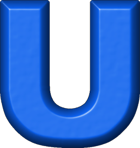 Blue Letter U Logo - Presentation Alphabets: Blue Refrigerator Magnet U
