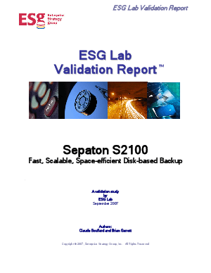 Sepaton Logo - ESG Lab Validation Report: SEPATON S2100-ES2 Virtual Tape Library ...