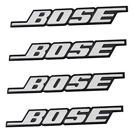 Speaker Logo - (SET OF FIVE) BOSE Speaker Grille Badge Emblem Logo Decal 2 Inch x .3 Inch  3M Stick On Sticker Aluminum Metal