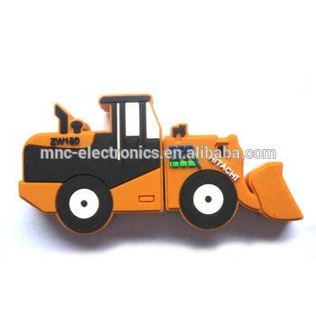 Bulldozer Logo - Soft Pvc Material Customize Logo Branded 2d Or 3d Bulldozer Shape 4gb Usb  Flash Drive Memory Keys - Buy Bulldozer Shape Usb Keys,Bulldozer Shape Usb  ...