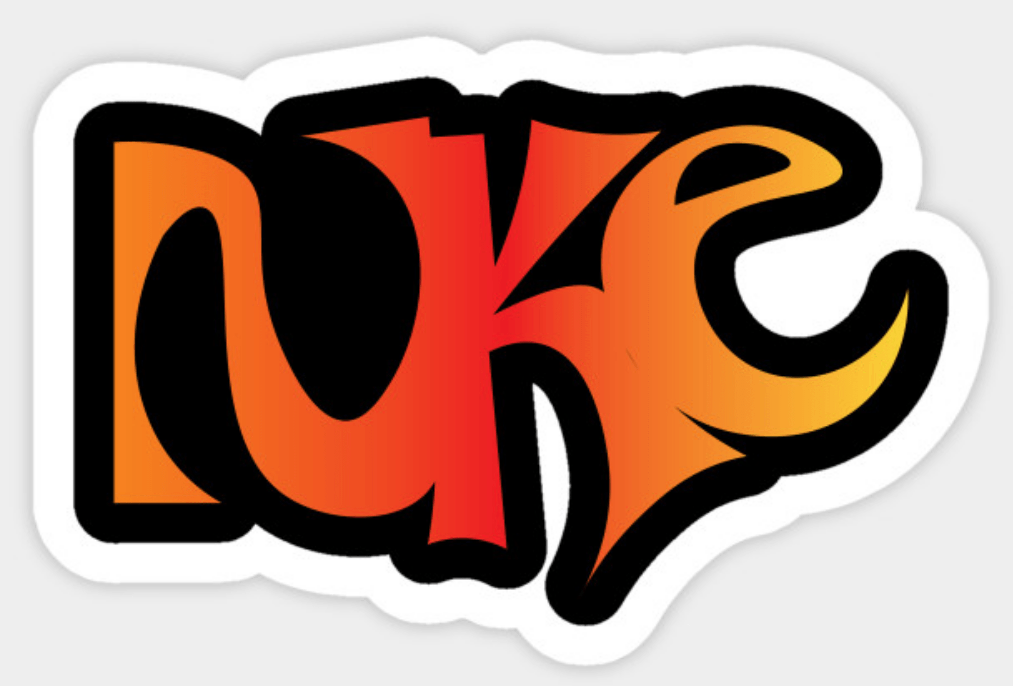 Nuke Logo - NUKE RED FLAME LOGO CUSTOM GAMING STICKER