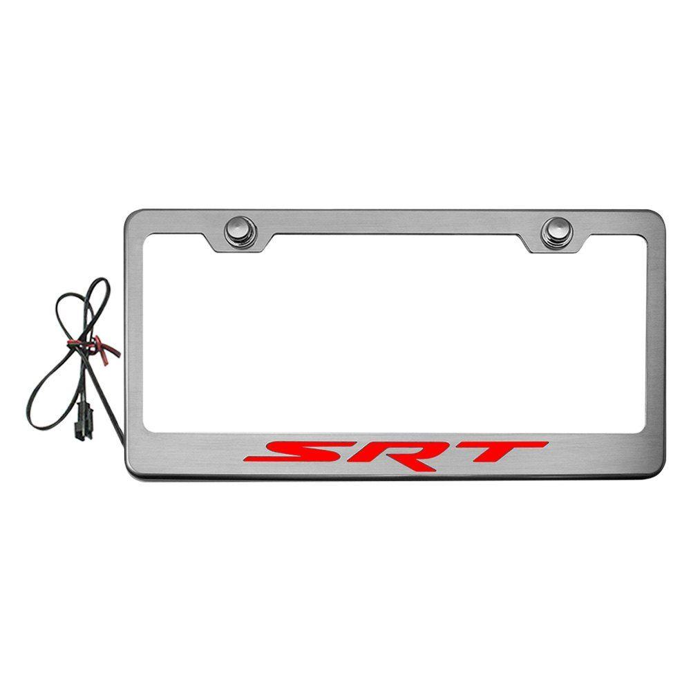 SRT Logo - ACC® - Brushed License Plate Frame with SRT Logo and Illuminated