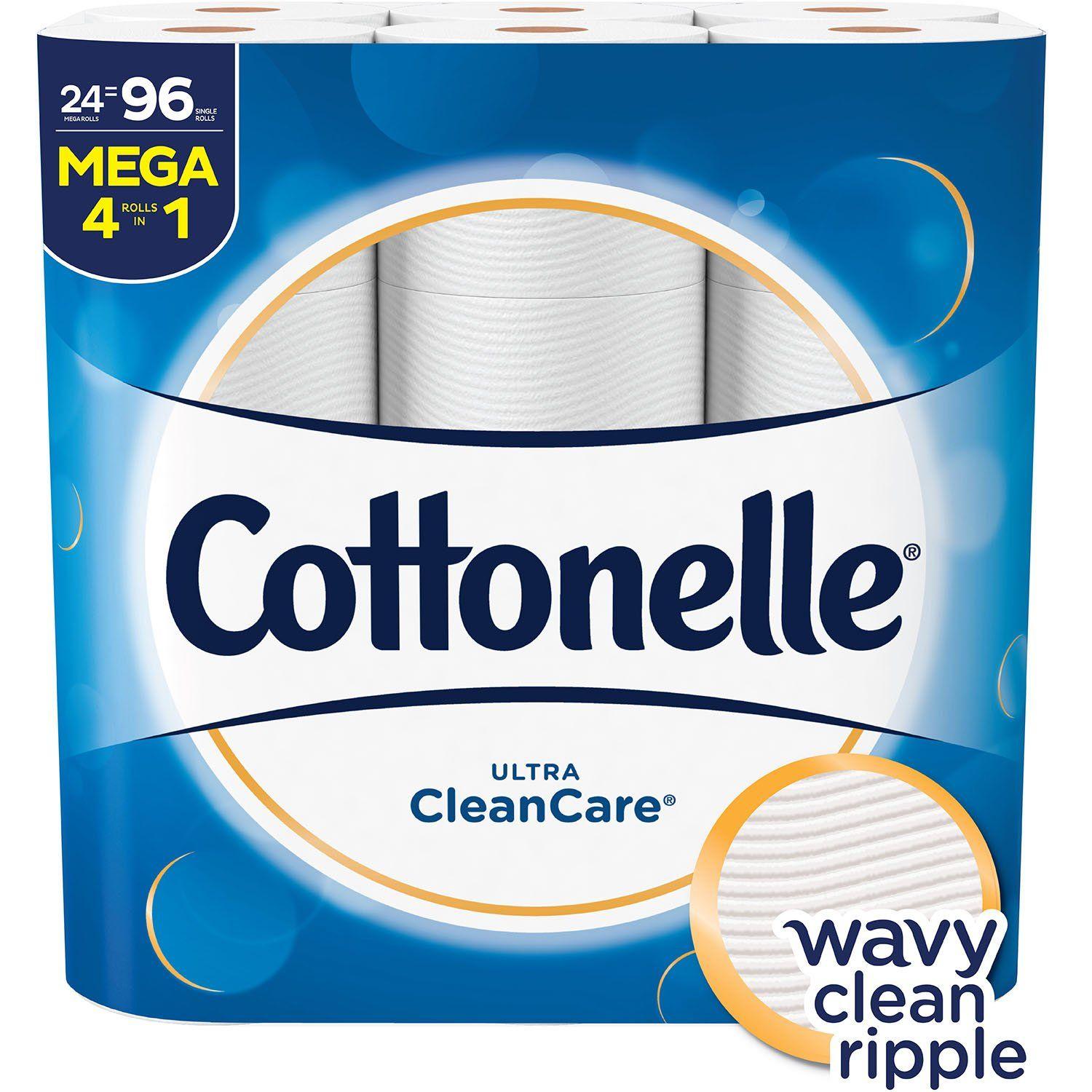Cottonelle Logo - Cottonelle Ultra CleanCare Toilet Paper, Strong Bath Tissue, Septic-Safe,  24 Mega Rolls