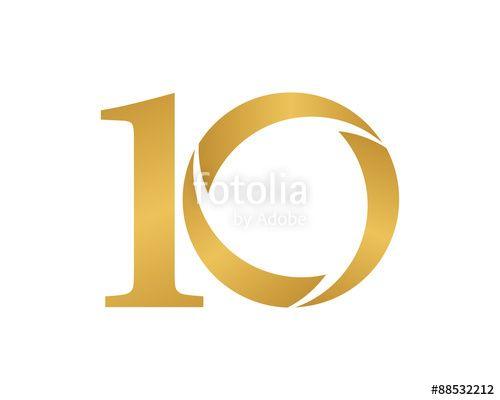 10 Logo - golden ring logo number 10