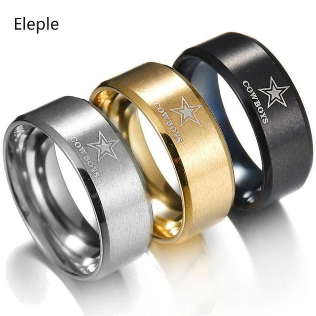 R40 Logo - US $1.83 39% OFF. Eleple Classic Pentagonal Star Stainless Steel Rings For Men Fashion Cowboy Logo Simple Birthday Party Ring Gifts Jewelry R40 In